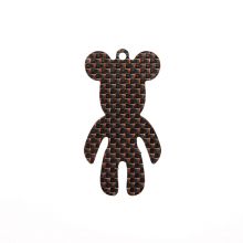Red Silk Carbon Fiber Keychain